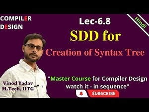 L6.8 | SDD for Creation of Syntax Tree | Compiler Design (CD)