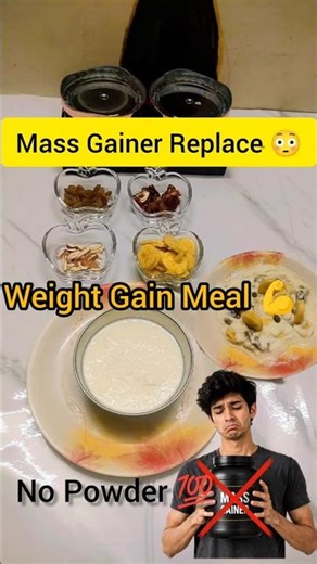 Homemade Healthy Mass Gainer Meal 😋💪 | Weight Gain Meal by Nitesh Soni #shorts #fitness #recipe