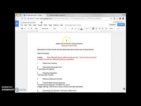 Setting up your Google Docs portfolio