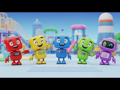 Five Little Robots March March March | Fun Tech Song & Counting Rhyme for Kids