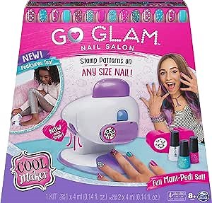 Cool Maker, GO Glam Nail Stamper Salon for Manicures and Pedicures with 5 Patterns and Nail Dryer