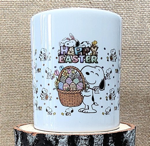 Snoopy and Woodstock Easter Mug, Peanuts Cartoon Easter Gift - Etsy