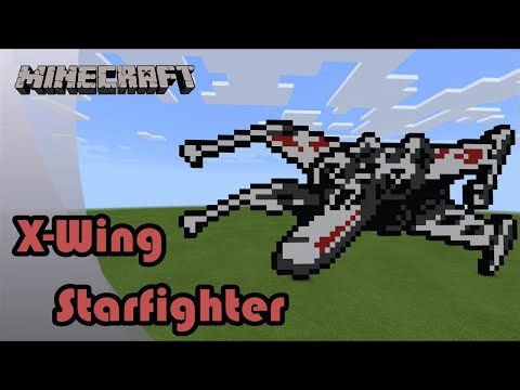Minecraft: Pixel Art Tutorial and Showcase: X-Wing Starfighter (Star Wars Day)