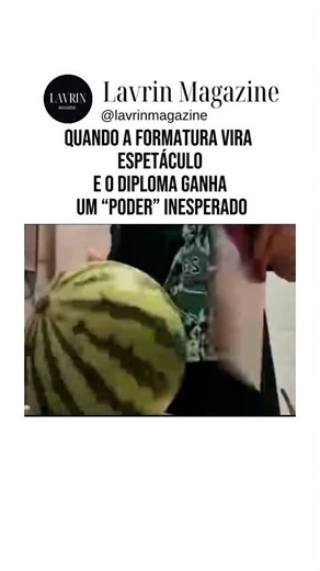 Lavrin Magazine on Instagram: "Na China, até os itens de formatura chamam atenção pela criatividade. Neste vídeo, o diploma universitário aparece com uma rigidez tão grande que parece até capaz de cortar madeira, como se fosse uma lâmina. Embora a cena seja claramente produzida para efeito visual, a proposta é brincar com a ideia de que a educação no país é tratada com intensidade e seriedade. O objetivo não é mostrar um objeto funcional ou realista, mas criar uma representação simbólica e bem-h