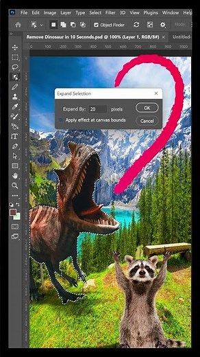 Remove Dinosaur in 22 Seconds - Short Photoshop Tutorial