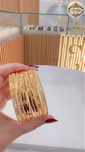 Fancy lightweight gold bangle set#beautifulbanglesdesigns #goldbangles#goldjewellery#trending#viral