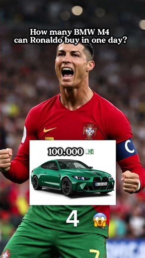 How many BMW M4s can Ronaldo buy in one day?😱 #bmwm4 #cristianoronaldo #salary