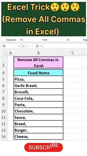 ExcelTrick😲#Remove All Commas in Excel#exceltips#exceltutorial#excel#excelhacks#excelvideos#excel