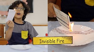 A simple and easy science experiment for kids on how to make invisible fire. This is a very simple and easy science experiment for kids to do during their summer vacation or free time at home. | Kabir Bajaj