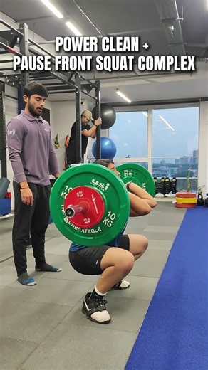 INSANE Leg Control! 😱 Power Clean + 5s Pause Squat #shorts