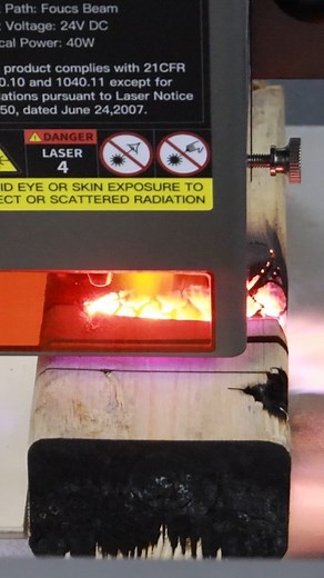 Used a Laser to cut a 2x4 and it kinda worked hahaha. #laser #creality #laserengraving #lasercut | Warped