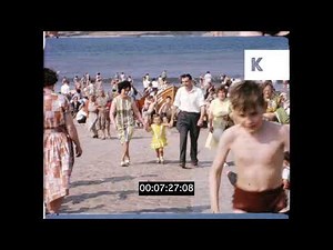 1960s UK, Redcar Beach, Seaside Cafes, Home Movies