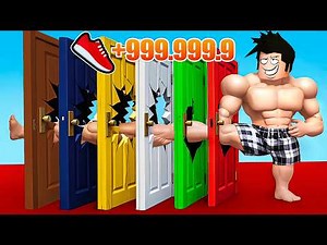 Become STRONG to SMASH DOWN THE DOOR AND ESCAPE the World in Roblox!!!