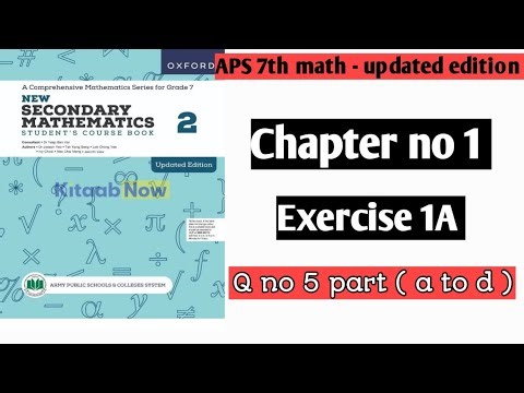 APS Class 7 || Exercise 1A || Q no 5 part (a to d ) || maths time pak
