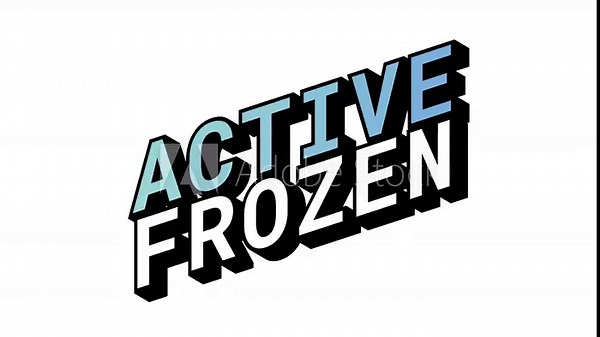 ACTIVE vs FROZEN, 3D Text Animation in Isometric View with Opposite Word Motion Loop with Bold Typography Effects