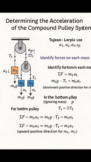 3 comments | Compound pulley system #pulleysystem #viralreels #viral #maths #solve | Mathematics Hub | Facebook