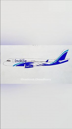 Indigo Airbus AA320 Drawing #easydrawing #aeroplanedrawing #shorts #drawing