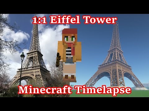 EIFFEL TOWER, 1:1 SCALE! Paris-themed city in Minecraft, ep 7