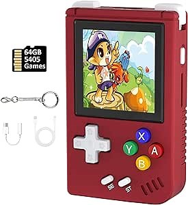 RG Nano Handheld Gaming Console 1.54" IPS Screen for The Best Classic Console with 5000+ Games Included, Linux OS, 64G TF Card (Expandable to 512GB) and Hi-Fi Speaker [RED]