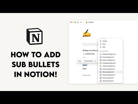 How to add Sub-Bullets in Notion