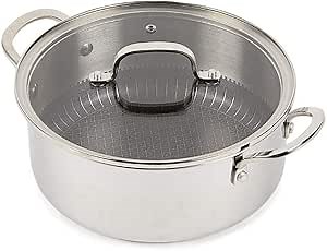 Copper Chef Titan Pan, Try Ply Stainless Steel Non-Stick Frying Pans, 7.5 QT Casserole Pan with Lid