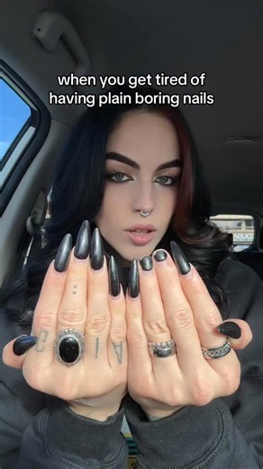reno 🍒 | this is the coolest transition i’ve ever done nails by @kae.klaws always 🖤💅🏻 #nails #nailinspo #piercingnails #piercinglover #altnails... | Instagram