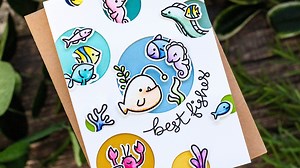 Check out http://lawnfawn.com to see our products, more ideas and inspiration! In this video, Lawn Fawn Video Design Team member, Eloise shows how to make a colorful bubble background for a card featuring our ocean-themed sets You Are Sublime, Seahorsin' Around and Fintastic Friends! | Lawn Fawn