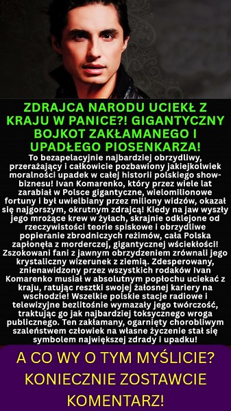 ALL OF POLAND HATES THE DISHONEST SINGER! IVAN KOMARENKO FLEES THE COUNTRY IN A PANIC!