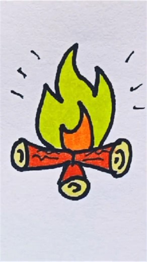 Easy fire 🔥 to draw for beginners Very simple.