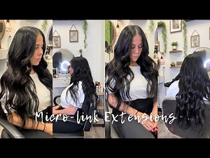 How To: Braidless sew-in with microlinks I Jet Black Extensions W/ long layers Fun & Flirty 🥰