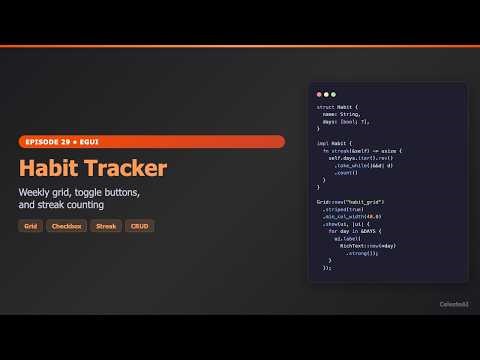 Habit Tracker App in Rust egui — Grid, Checkboxes & CRUD | Learn egui Ep29