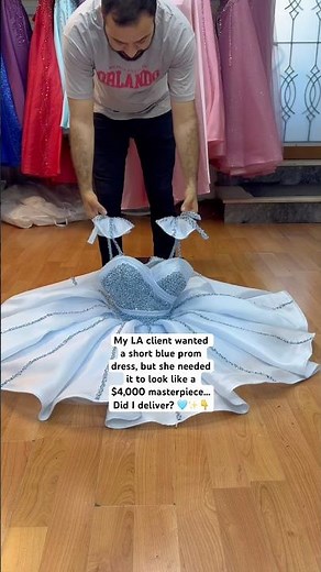 Would you wear this $4,000 short dress to prom? 🩵✨ #promdress #prom2026 #prom #shorts