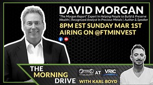In this short clip, David Morgan founder of the The Morgan Report shares his insight on the performance of Gold and Silver. Be sure to check out the full interview that airs Sunday March 1st @8pm ET on our #FTMIG FB Page We hope you ENJOY and Don’t Forget... Join our 🆓 our interactive chat rooms‼️ https://discordapp.com/invite/ecZ9B9U 📈Built by Investors, for Investors📈 Social Media:⤵️ https://www.Twitter.com/FTMInvest https://www.Instagram.com/FTMInvest/ https://www.Linkedin.com/company/ftmi