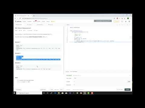 LeetCode Problem #940 Distinct Subsequences II
