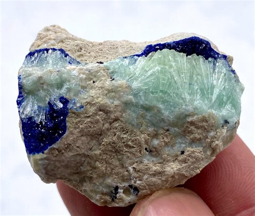 Aragonite With Azurite Mineral Specimen, Afghanistan Origin ( 25 Grams , 39 X 29 X 17 Mm ) - Etsy