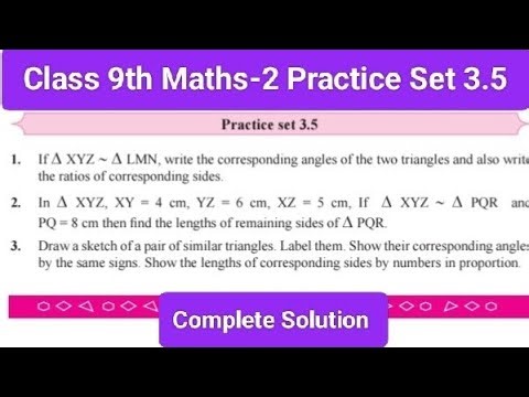 Class 9th| Maths-2| Chapter-3 Triangles| Practice Set 3.5| @ F.N Tutorial