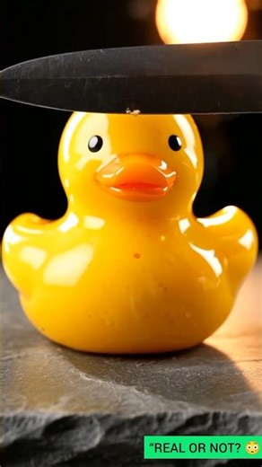 DUCK OR CAKE? 😳🦆🍫 #ASMR #Satisfying #DuckCake #YellowDuck #ChocolateCake #ai #oddlysatisfying