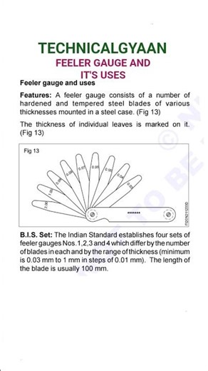 FEELER GAUGE AND IT'S USES. FEELER GAUGE.#shorts #iti #machinist #fitter #ytshorts