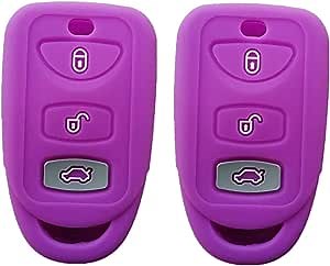 Smart Key Fob Covers Case Protector Keyless Remote Holder for 2006-2019 Hyundai Elantra Genesis Sonata Kia Sorento Forte Optima...Purple