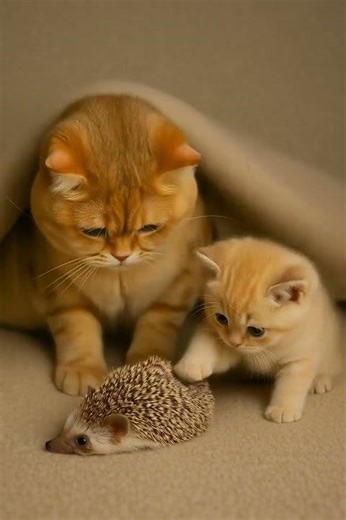 Hedgehog Wants a Scratch… Cat Becomes Its Personal Masseuse! 🦔🐱