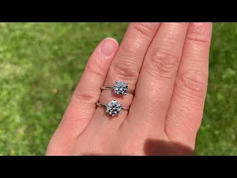 1 CARAT Round Diamond on FINGER (Fiancée's Hand) (Size: 6)