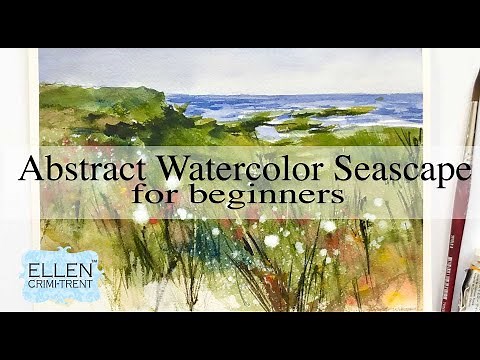 EASY Abstract Watercolor Seascape tutorial for beginners