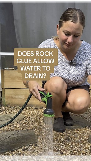One of the most asked questions: does the rock glue flood or drain? Yes, it’s water permeable! 😁 #rockglue #petramax #lockscape #glue #waterpermeable #faqs #hardscape #landscapeglue #landscaping #walkways #waterdrainsthrough #diylandscaping #backyardproject #outdoordiy #rocksolid #landscapingideas @petramax_ @lockscapesticky | Shemwell Spaces