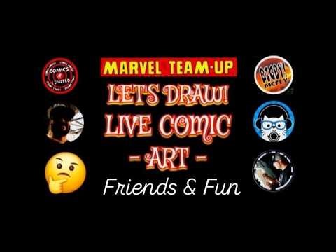 👀 Live Comic Book ART Hangout Drawing and Seeing Friends 🧡 📱
