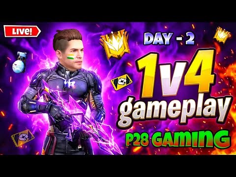 🔴 Free Fire Live 🔥 Day 2 Hindi Rank Push Gameplay 🎮 | P28 Gaming