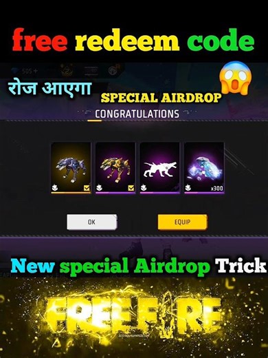 New special Airdrop tirik free redem code #freeredemcode #ffredem