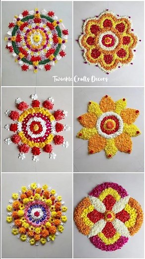 🌼 🌸 🏵️ 🌺 10 Easy And Simple Pookkalam Designs For Home ✨ #pookkalamdesign #pookkalam #onam