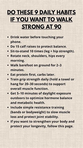 9 Daily Habits That Help You Stay Strong at 90 #healthysteps #simplehabit #smartworkout #fitnesstips