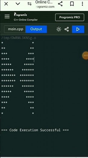 Butterfly pattern in #c++ #pattern #butterfly