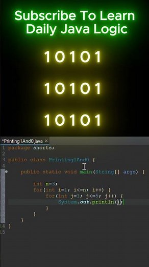 99% fails to build this logic in java || pattern program in java #shorts